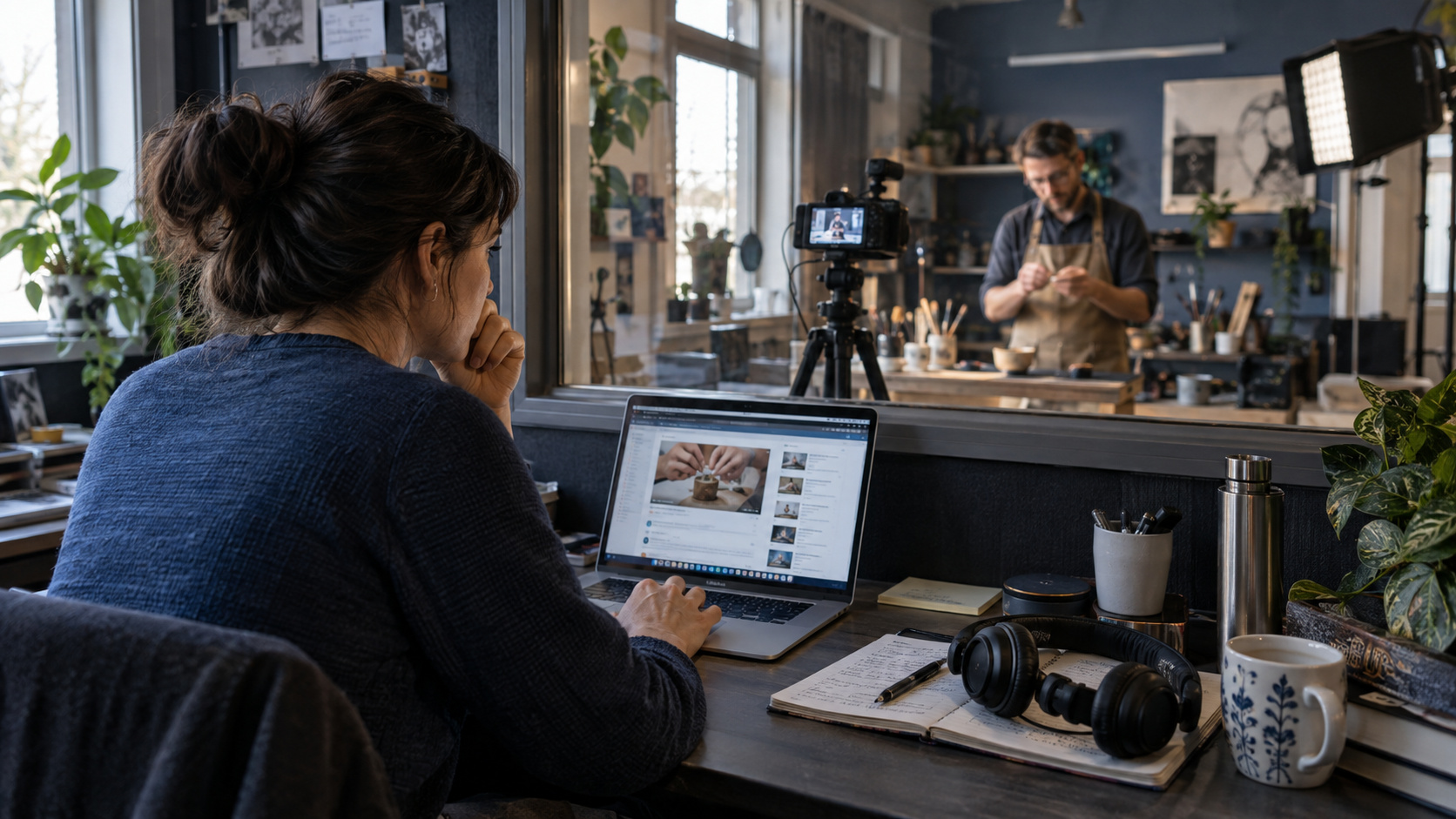 People working on an online learning project